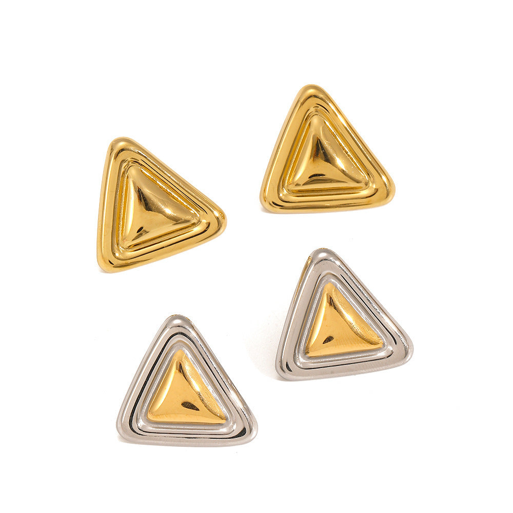 Triangle Earrings Women's Fashion Stainless Steel - FASHIONKULTUR