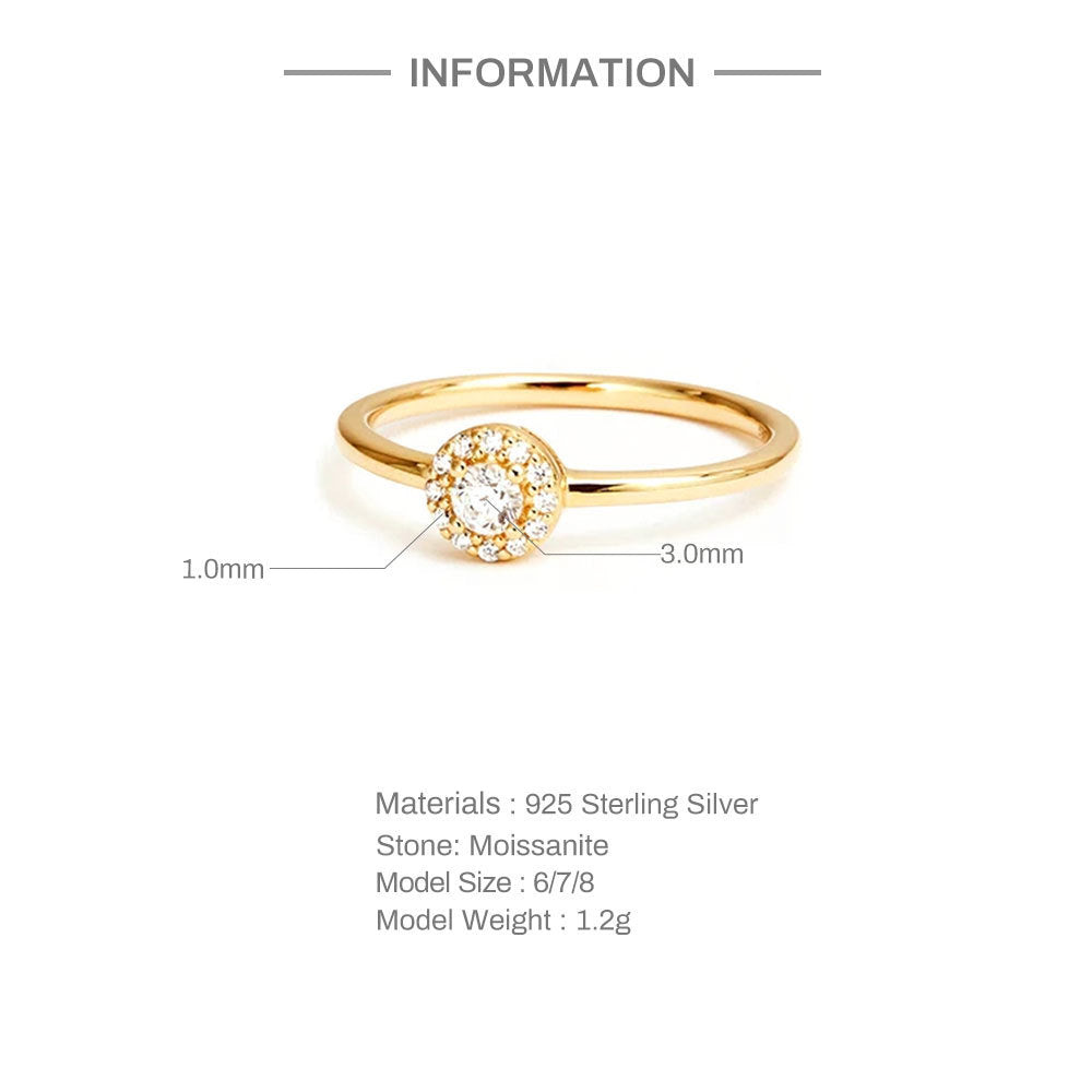Wind Rounded Corner Moissanite Ring 18K Gold - FASHIONKULTUR