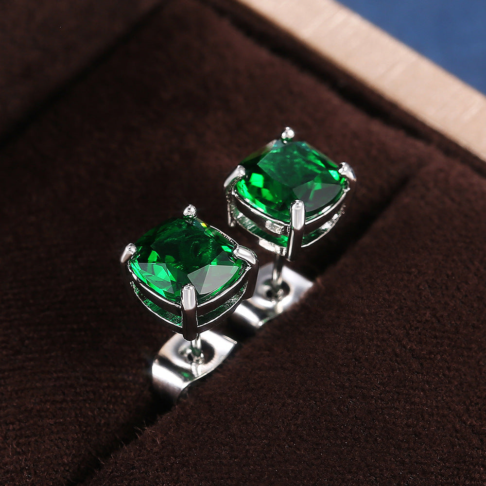 Fashion All-match Square Zircon Women's Earrings - FASHIONKULTUR