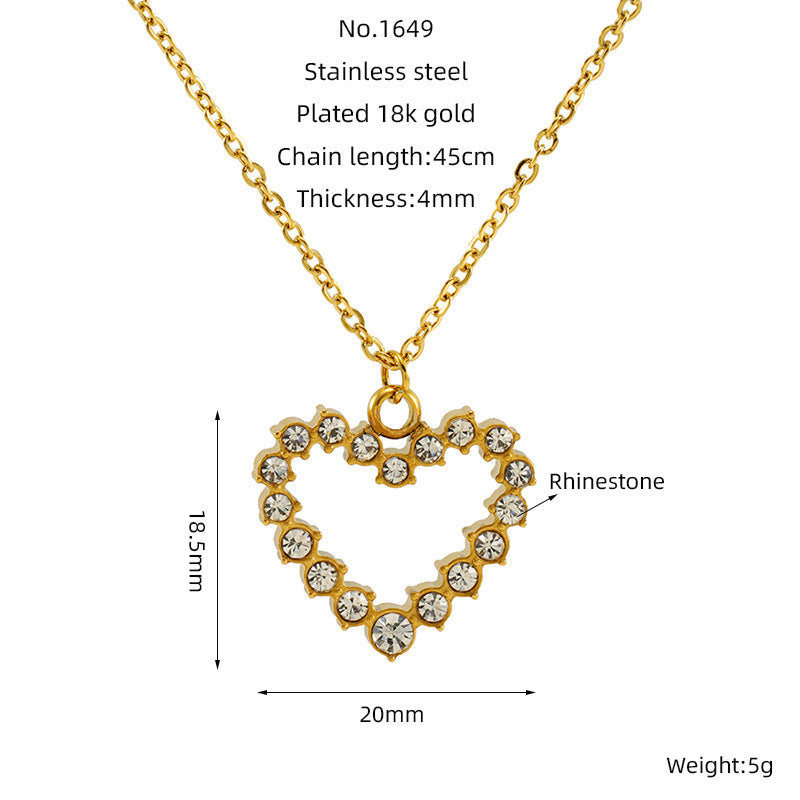 Titanium Steel Love Necklace Female Design Diamond - FASHIONKULTUR