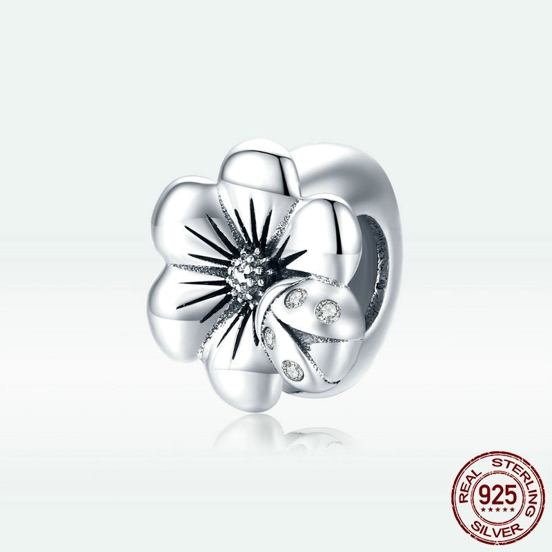 S925 Silver Flower Silicone Positioning Spacer Beads Temperament Girl Diy All-match Jewelry Accessories - FASHIONKULTUR