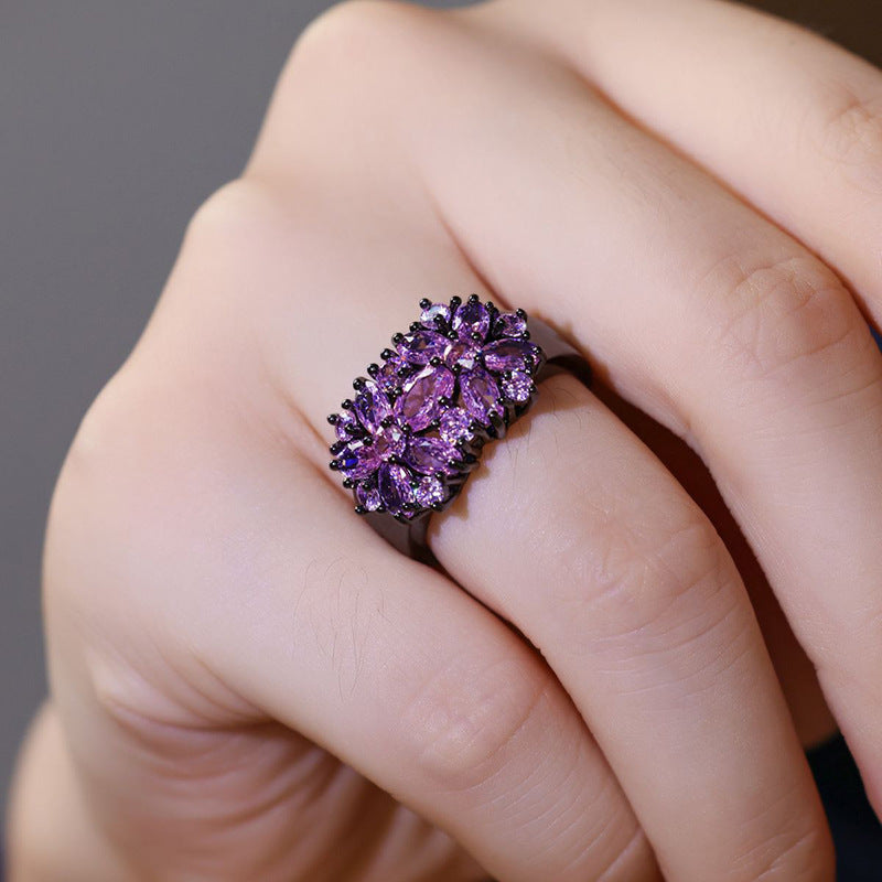 Geometric Design Flower Ring For Women - FASHIONKULTUR