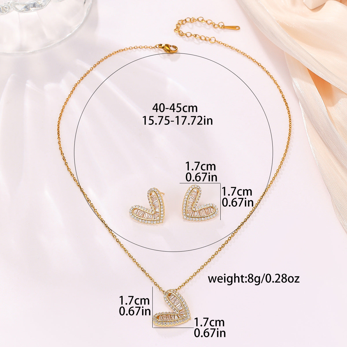 Women's Heart Necklace Niche Design Inlaid Zircon - FASHIONKULTUR