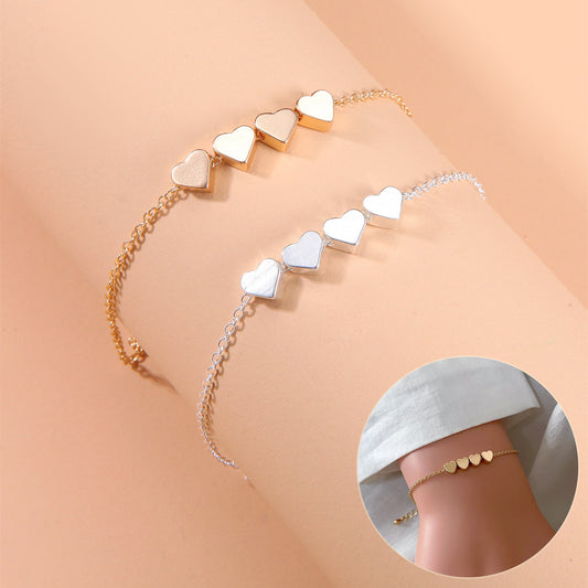 Fashion Jewelry Exquisite New Korean Fashion Temperament Simple Thin Chain Heart Bracelet For Women Girls Birthday Party Jewelry Gift - FASHIONKULTUR