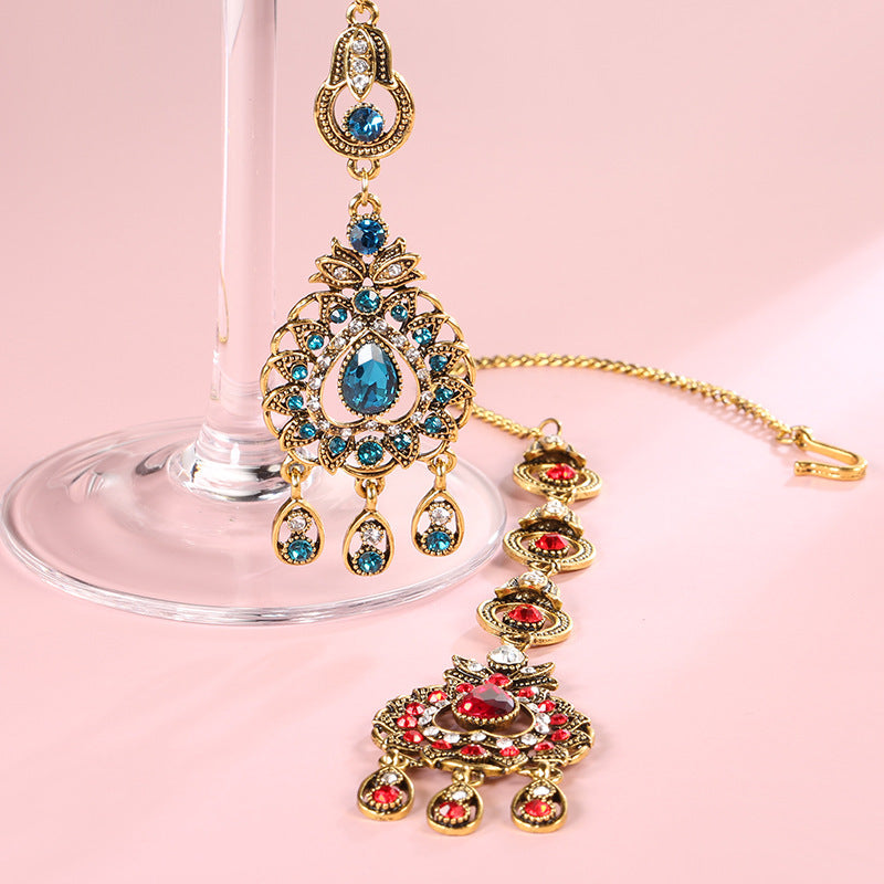 Vintage Indian Jewelry Necklace Earrings Eyebrow Pendant - FASHIONKULTUR