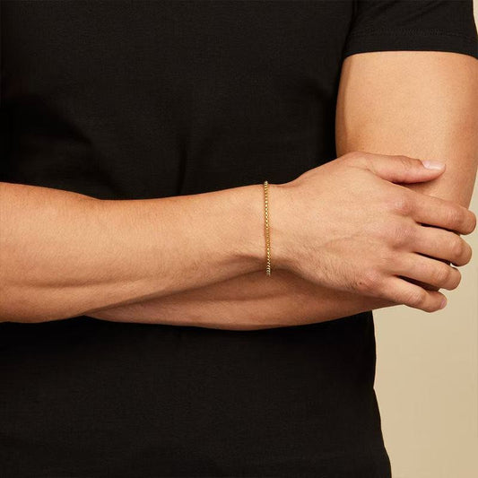 Stainless Steel Box Chain Simple Niche All-in-one Men's Bracelet - FASHIONKULTUR