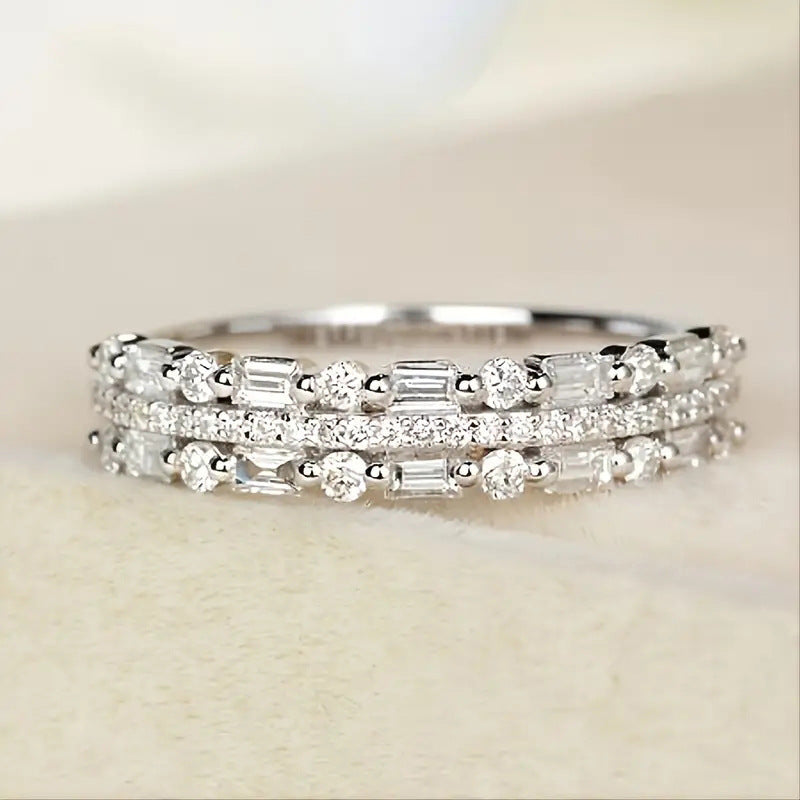 Multilayer Ring Three-layer Fine Circle Line Setting - FASHIONKULTUR