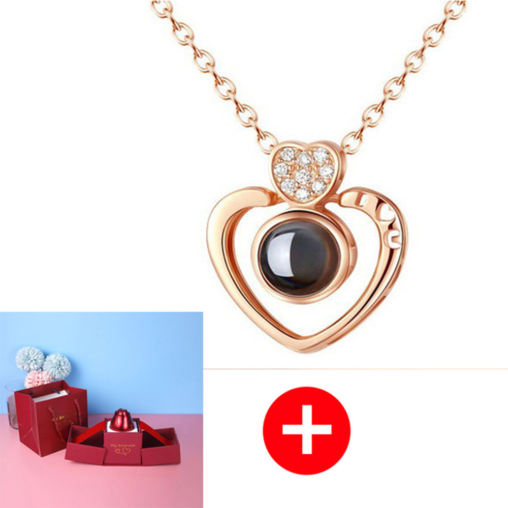 Hot Valentine's Day Gifts Metal Rose Jewelry Gift Box Necklace For Wedding Girlfriend Necklace Gifts - FASHIONKULTUR