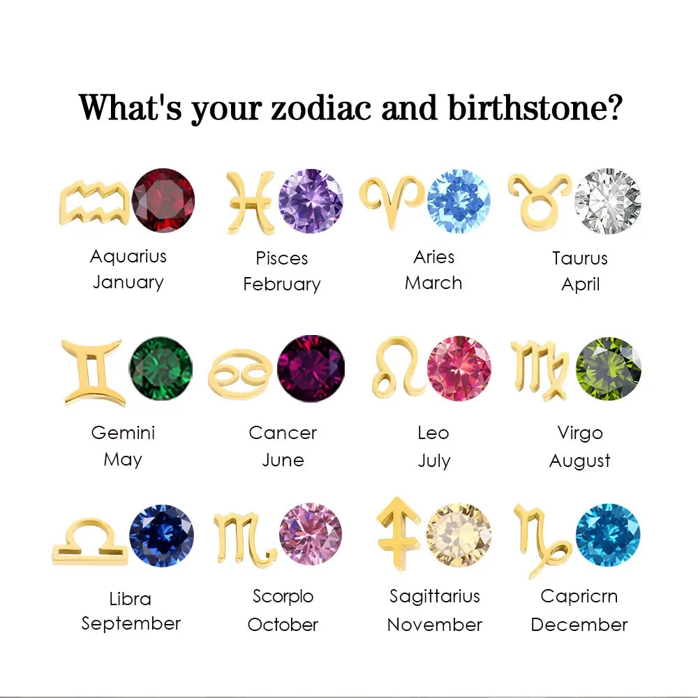 Birthstone Constellation Double Pendant Necklace - FASHIONKULTUR
