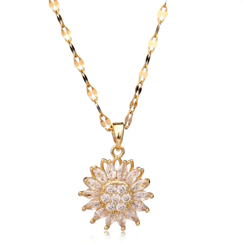 Double-layer Rotatable Sunflower Necklaces - FASHIONKULTUR