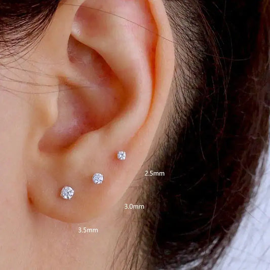Sterling Silver Crystal Stud Earrings - FASHIONKULTUR