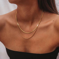 Simple Double-layer Twist Snake Bone Necklace For Women