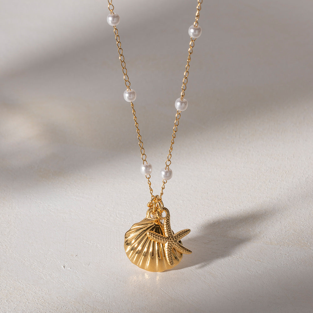 Fashionable All-match Starfish Shell Necklace - FASHIONKULTUR