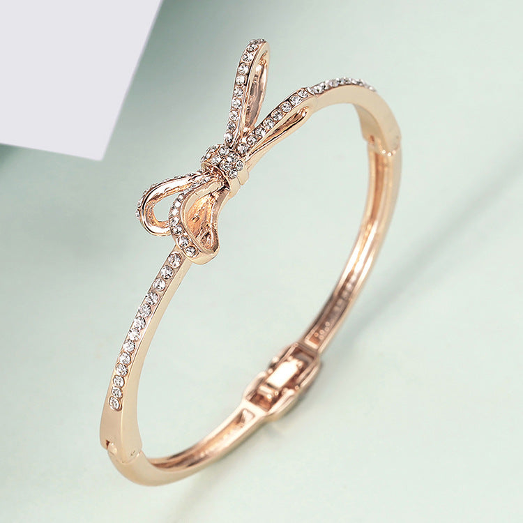 Women's Bracelets, Diamonds, Bows, Rose Gold Alloy Bracelets - FASHIONKULTUR