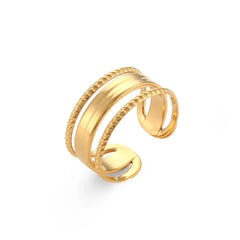 Stainless Steel Plated 18K Gold Finger Ring Jewelry For Women - FASHIONKULTUR