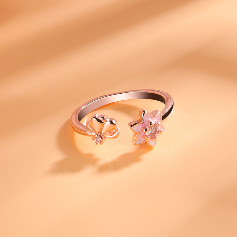 Korean Style Sakura Ring Women's Autumn And Winter Fairy Lovely Fancy - FASHIONKULTUR