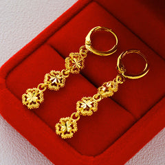 Brass Plated Gold Heart-shaped Earrings Lady Temperament Jewelry - FASHIONKULTUR