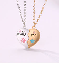 2PCS Set Jewelry Mother Daughter Necklace Matching Heart Magnetic Pendant Fashion Gifts For Mother's Day - FASHIONKULTUR