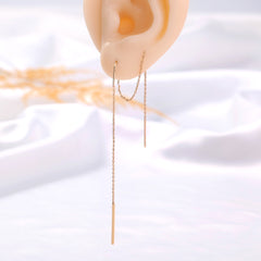 Gold Copper Rod Tassel Long Earrings - FASHIONKULTUR