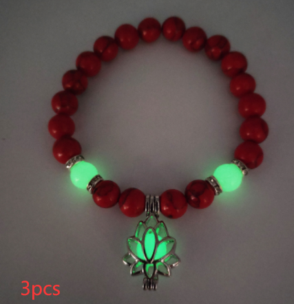 Energy Luminous Lotus Natural Stone Bracelet Yoga Healing Luminous Glow In The Dark Charm Beads Bracelet For Men Women Prayer Buddhism - FASHIONKULTUR