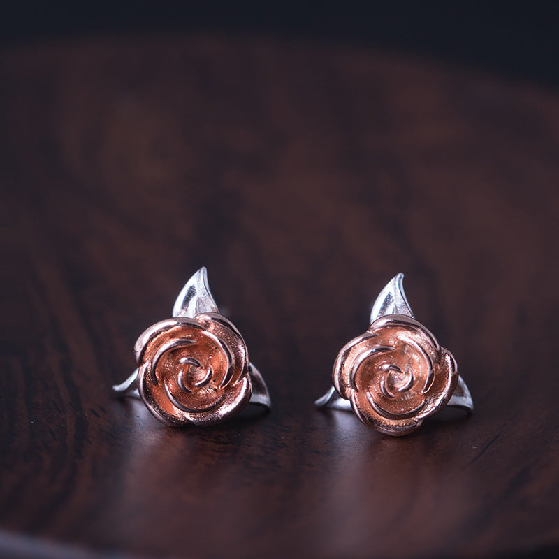 Creative jewelry rose earrings - FASHIONKULTUR