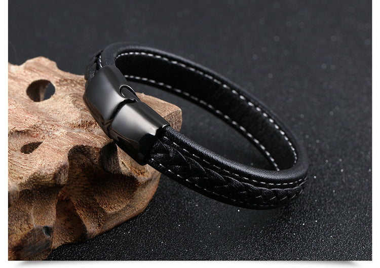 Black titanium steel bracelet - FASHIONKULTUR