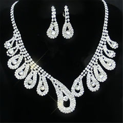 The New All-match Bride Bride Wedding Accessories Wholesale Diamond Suit Set Big Chain Necklace Set Wholesale