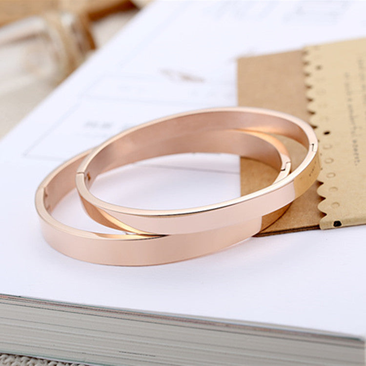 Rose gold smooth bracelet - FASHIONKULTUR