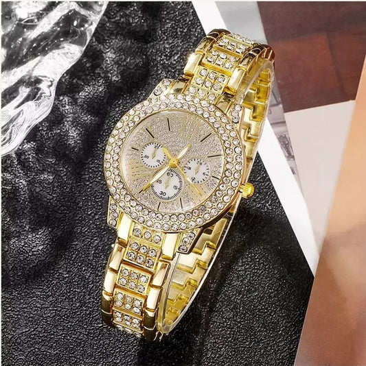 Full Diamond Bracelet Watch Suit Women's Quartz Watch - FASHIONKULTUR