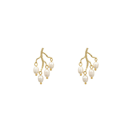 Pearl branch earrings earrings women