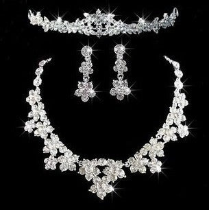 Bridal accessories wholesale, bridal three sets necklace, European and American wedding accessories, wedding jewelry set wholesale - FASHIONKULTUR