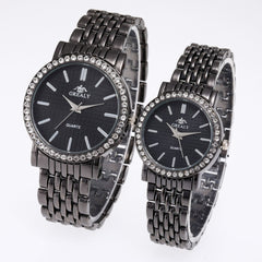 Men's And Women's Simple Casual Quartz Watch With Steel Strap And Diamond