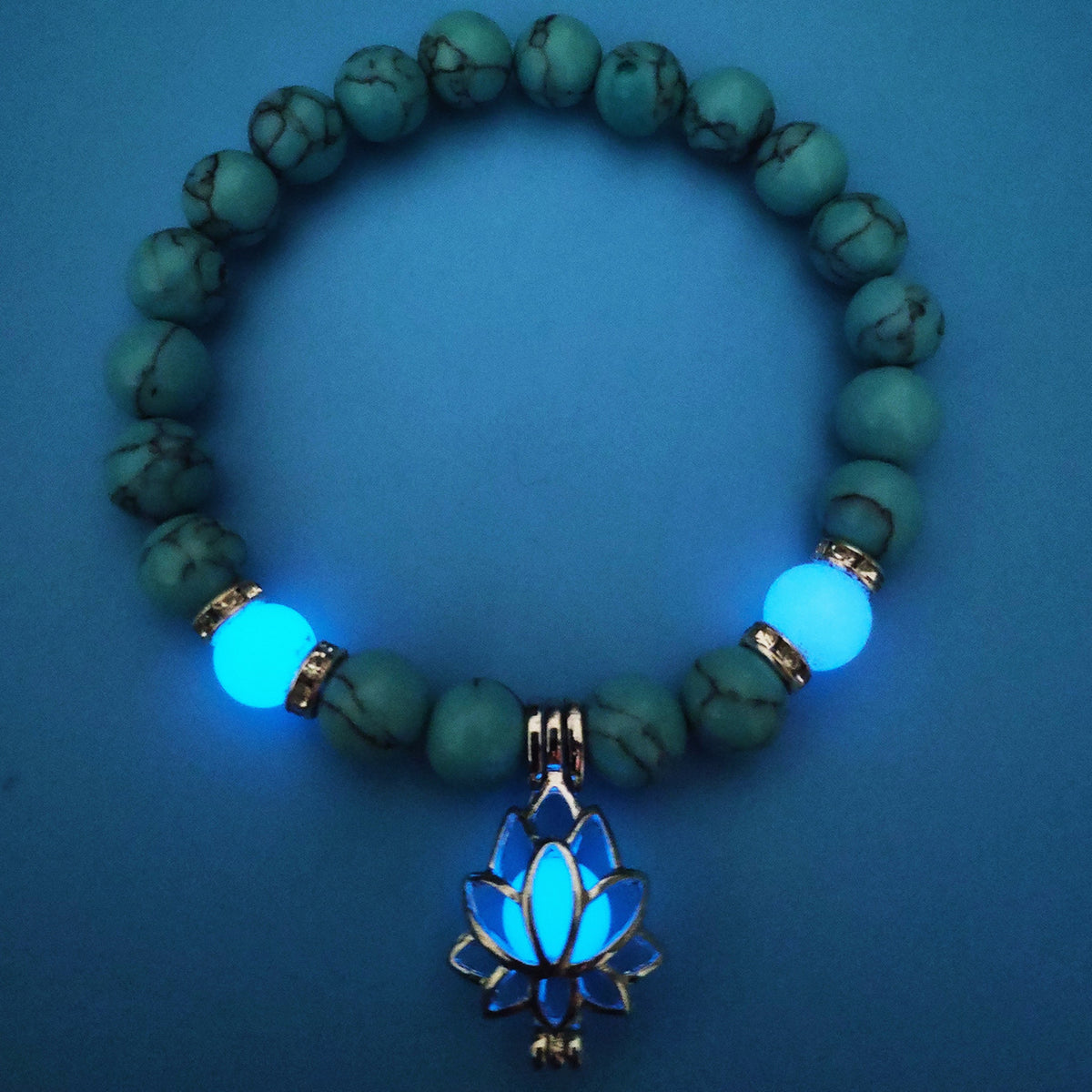 Energy Luminous Lotus Natural Stone Bracelet Yoga Healing Luminous Glow In The Dark Charm Beads Bracelet For Men Women Prayer Buddhism - FASHIONKULTUR