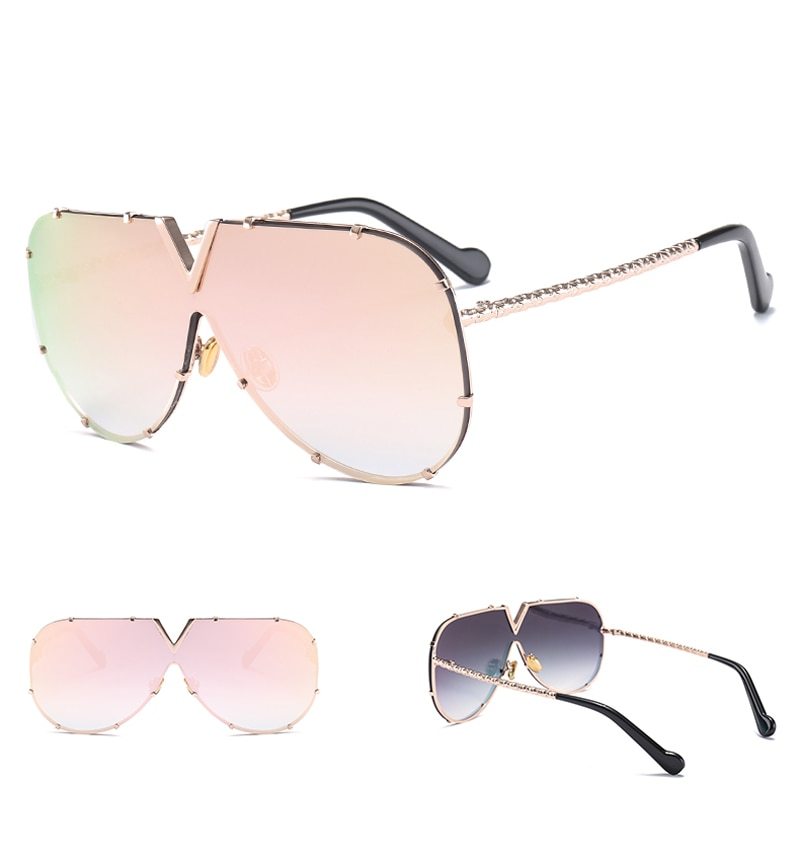 Sunglasses, men, women, men and women, sunglasses, frameless, rivet, personality glasses - FASHIONKULTUR