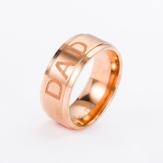 Monogram ring titanium steel ring - FASHIONKULTUR