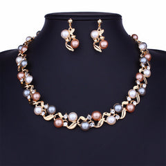 Necklace and Earrings Set Lady Temperament All-match Jewelry Set