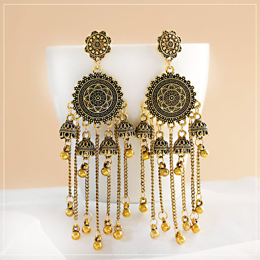 Retro Court Series Ear Rings Nostalgic Elegant Bell Tassel Long - FASHIONKULTUR