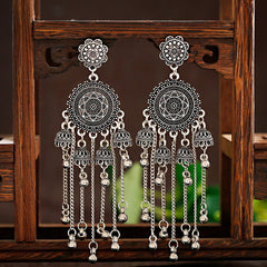 Retro Court Series Ear Rings Nostalgic Elegant Bell Tassel Long