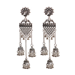 Bohemian Ethnic Earrings Retro Nostalgic Hollow Bell Long Earrings