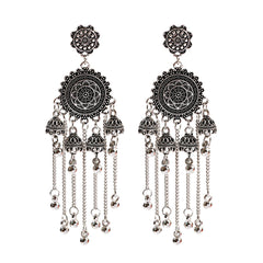 Retro Court Series Ear Rings Nostalgic Elegant Bell Tassel Long