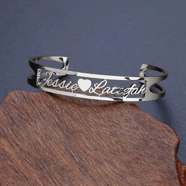 Customized Name Bracelet Personalized Custom Bangles Stainless Steel Jewelry - FASHIONKULTUR
