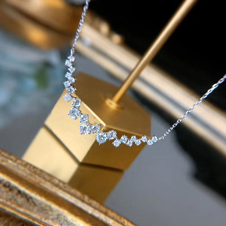 18K Gold Diamond Smile 1 Carat Diamond Necklace - FASHIONKULTUR