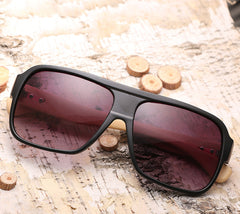 Wooden square sunglasses - FASHIONKULTUR