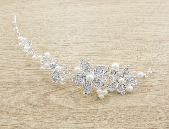 Butterfly Bridal Jewelry Set Chain Pearl Jewelry Three Piece Bridal Soft Chain Headdress Bridal Jewelry Set - FASHIONKULTUR