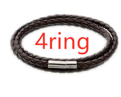 Personalized Mens Braided Genuine Leather Bracelet Stainless Steel Custom Beads Name Charm Bracelet For Men With Family Names - FASHIONKULTUR