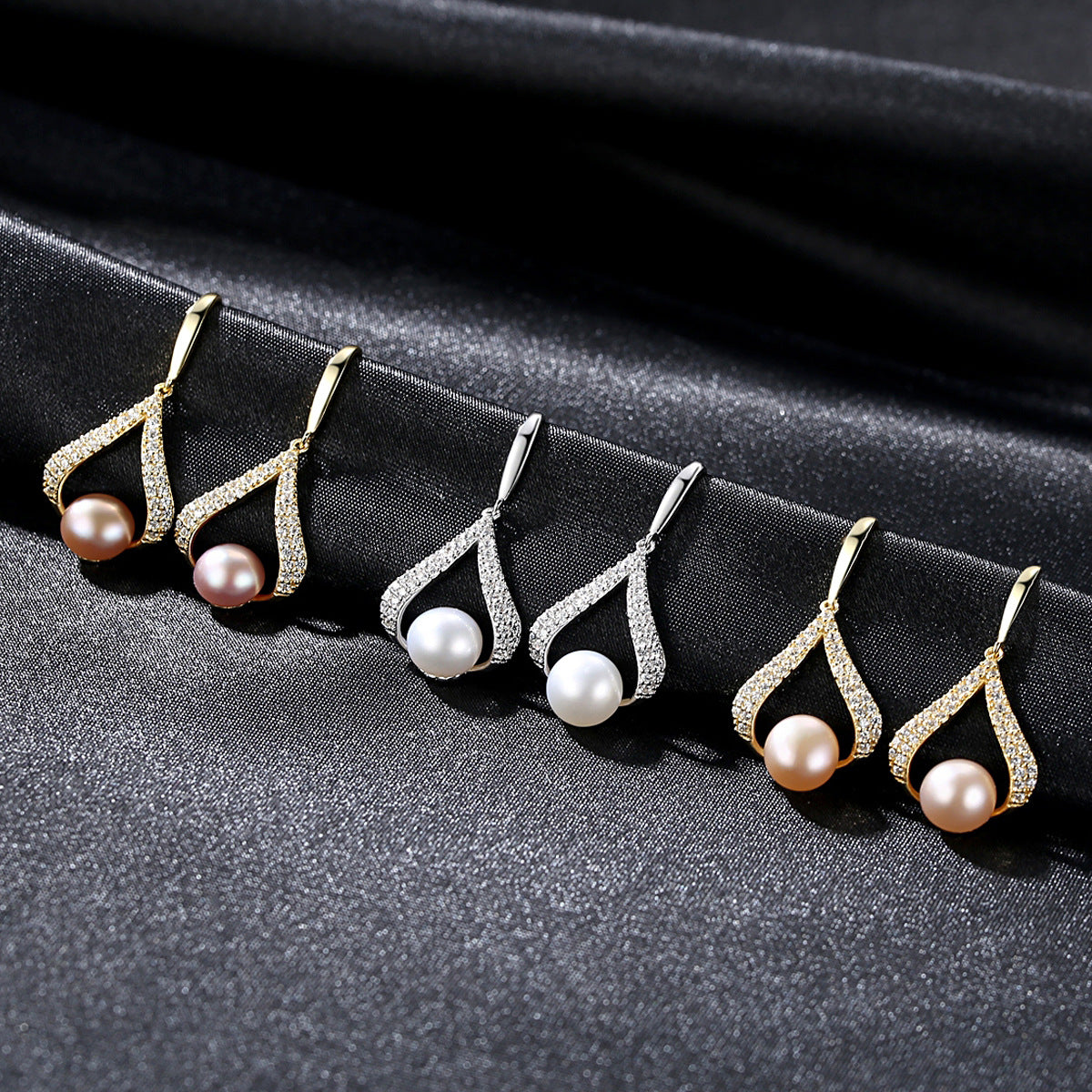 New pearl earrings with water drops - FASHIONKULTUR