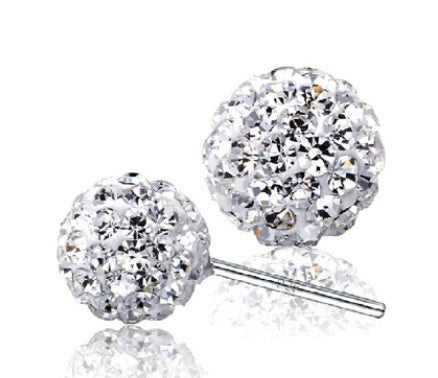 Temperament female earrings rhinestone earrings 6M 8M 10M Shambala ball plating jewelry full diamond earrings - FASHIONKULTUR