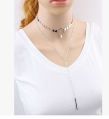 Star Goddess Duo Layering Choker Necklace - FASHIONKULTUR