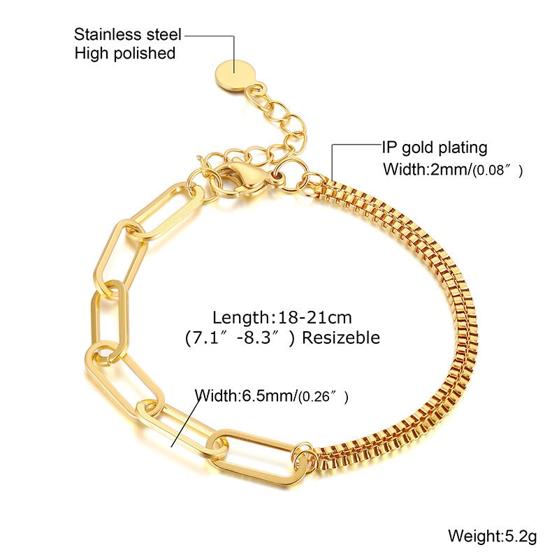 Ornament Extended Stainless Steel Bracelet Gold - FASHIONKULTUR