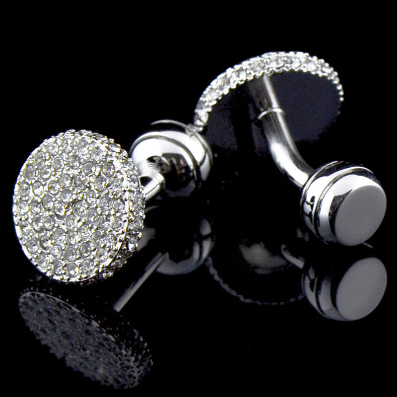 Men s Cufflinks Crystal Full Rhinestone Cufflinks - FASHIONKULTUR